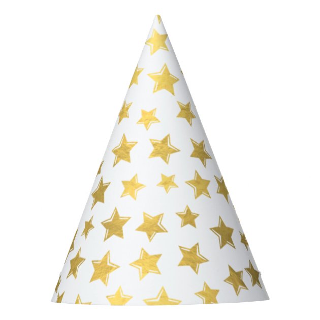 Shiny Gold Stars 2 Party Hat | Zazzle.com
