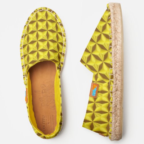 Shiny Gold Stars Pattern with Green Red Lines ZEA Espadrilles
