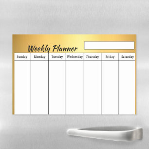 Shiny Gold Weekly planner  Magnetic Dry Erase Sheet