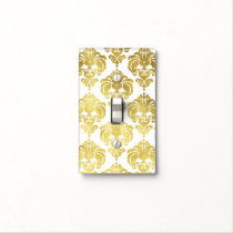 Shiny Gold & White Glam Pattern Modern Chic Light Switch Cover