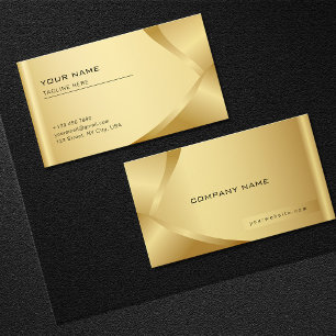 Shiny Golden Luxury Company Business Monogram Business Card