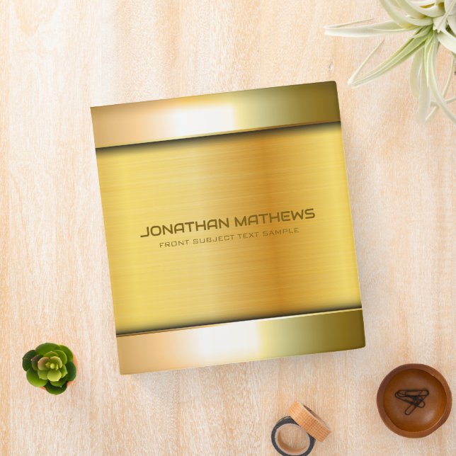 Shiny Golden Metal Look Luxury Stainless Steel 3 Ring Binder | Zazzle Shiny Golden Metal Look Luxury Stainless Steel 3 Ring Binder | Zazzle