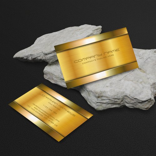 Shiny Golden Metal Look Luxury Stainless Steel Business Card