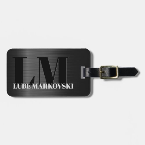 Shiny Gray Carbon Fiber Texture Luggage Tag 4