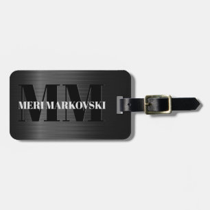 Shiny Gray Carbon Fiber Texture Luggage Tag 5