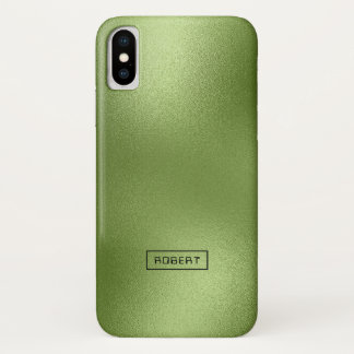 Shiny Green Abstract Modern Background Monogram iPhone X Case