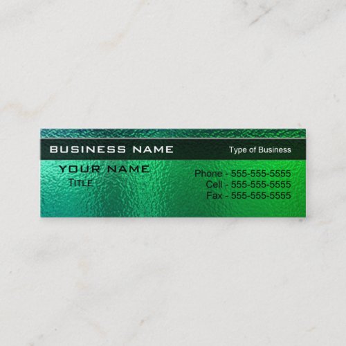 Shiny Green and Blue Metal Generic Business Card