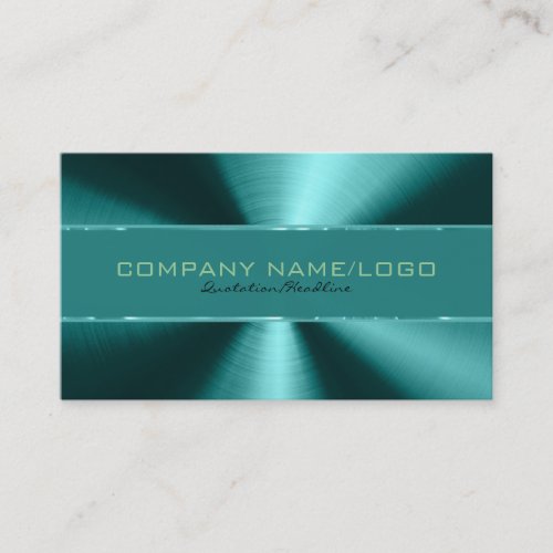 Shiny Green Metallic Design Stainless Steel Look Business Card