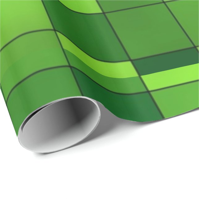 Shiny Green Mosaic Pattern Wrapping Paper (Roll Corner)