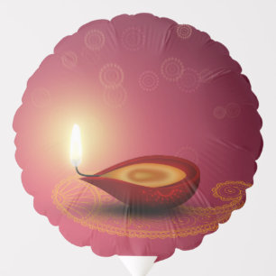 Shiny Happy Diwali Diya Balloon