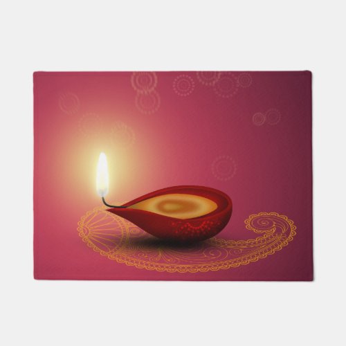 Shiny Happy Diwali Diya _ Doormat