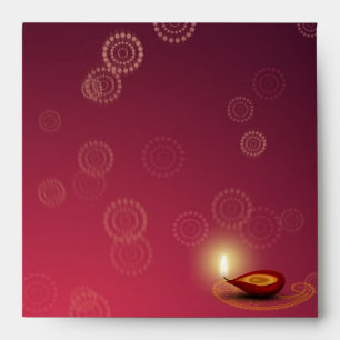 Shiny Happy Diwali Diya - Envelope Square
