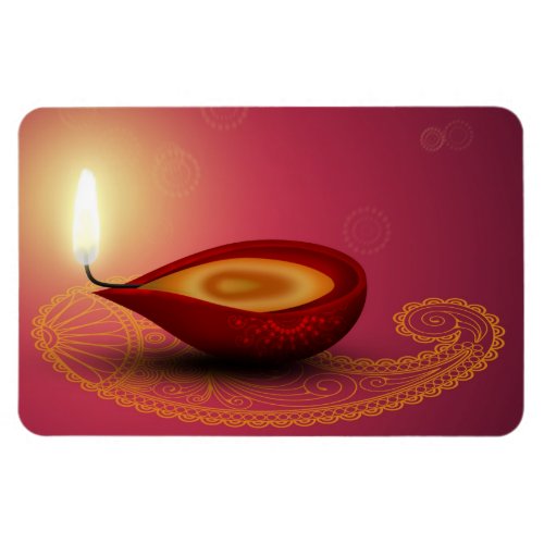 Shiny Happy Diwali Diya _ Flexible Magnet