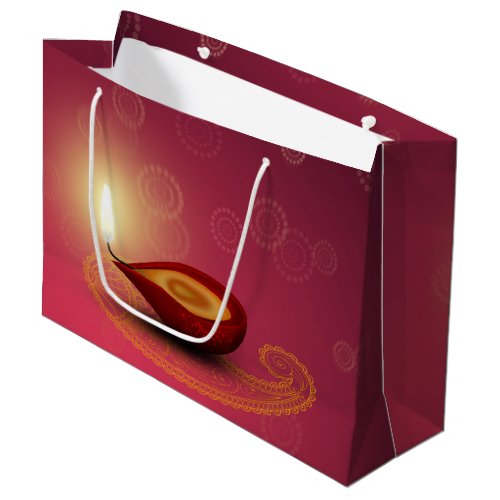 Shiny Happy Diwali Diya _ Large Gift Bag