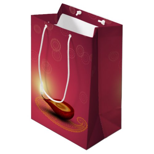 Shiny Happy Diwali Diya _ Medium Gift Bag
