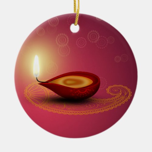 Shiny Happy Diwali Diya _ Ornament