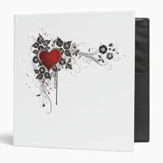 Shiny Heart, Leaves & Flowers - Original 3 Ring Binder
