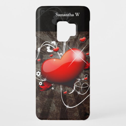 Shiny Heart with Swirly Grunge Background Case_Mate Samsung Galaxy S9 Case