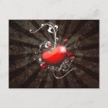 Shiny Heart with Swirly Grunge Background Postcard