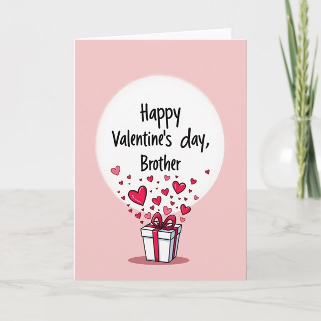 Shiny Hearts Brother Valentine Card (Front)