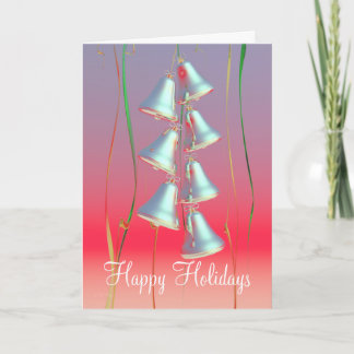 Shiny Holiday Silver Bells Card