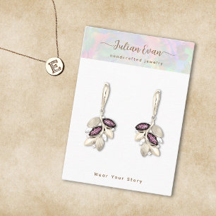 Shiny Holographic Aura Opal Stone Jewelry Display Business Card