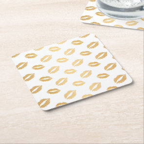 Shiny Kisses Square Paper Coaster
