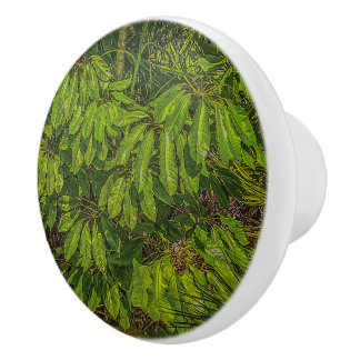 Shiny Leaves in Sunlight  Ceramic Knob
