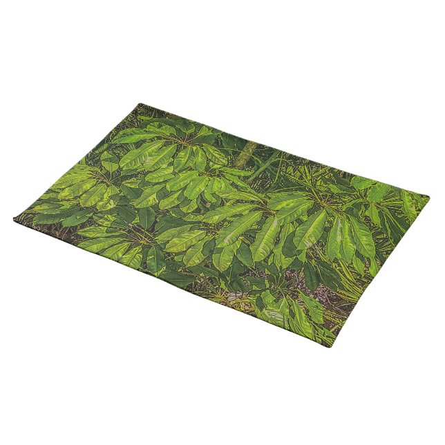 Shiny Leaves in Sunlight  Cloth Placemat (On Table)
