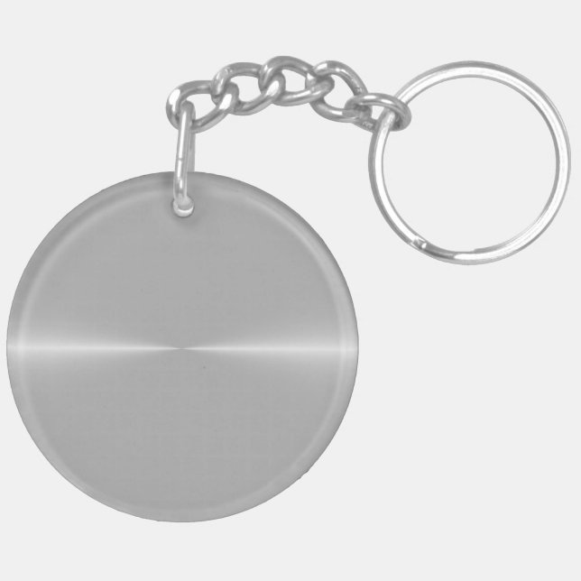 Shiny Like Steel Metal Background Template Keychain (Back Right)