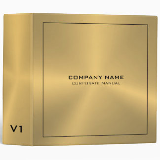 Shiny look metallic gold stainless steel 3 ring binder