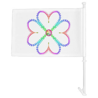 Shiny lucky four-leaf clover car flag