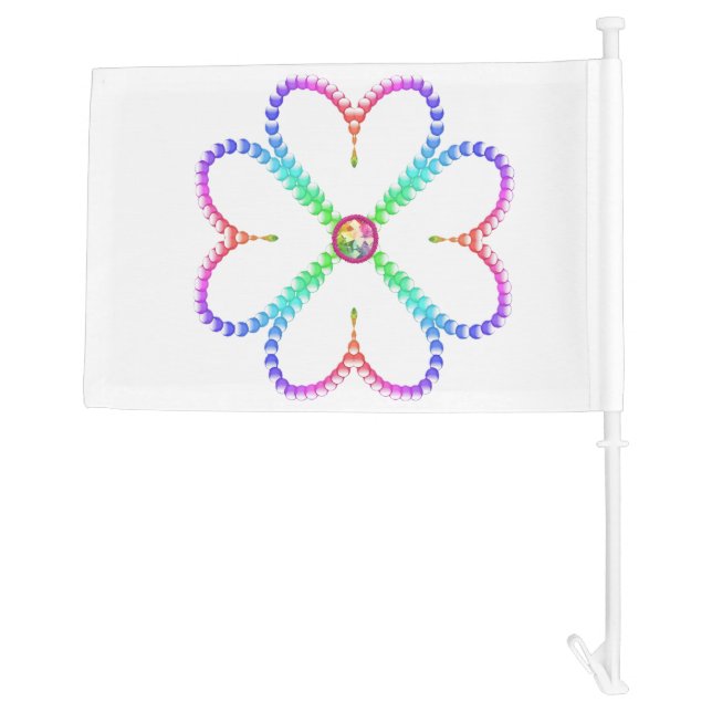 Shiny lucky four-leaf clover car flag (Back)