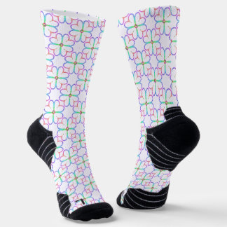 Shiny lucky four-leaf clover socks
