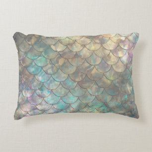 Shiny Mermaid Print Accent Pillow