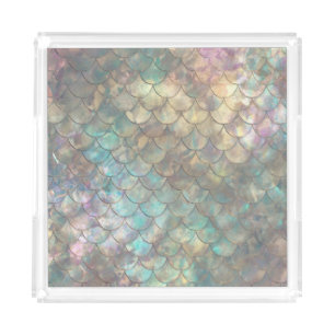 Shiny Mermaid Print Acrylic Tray