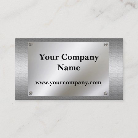 Shiny Metal Look With Screws Business Cards