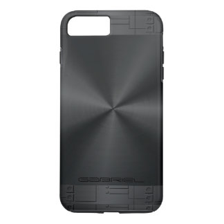 Shiny Metallic Black Geometric Accents iPhone 8 Plus/7 Plus Case