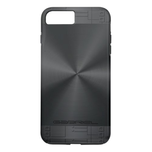 Shiny Metallic Black Geometric Accents iPhone 8 Plus7 Plus Case