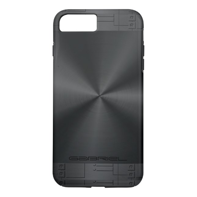 Shiny Metallic Black Geometric Accents Case-Mate iPhone Case (Back)