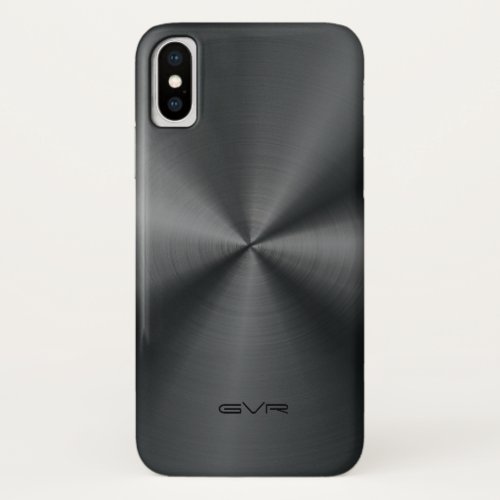Shiny Metallic Black Stainless Steel Look iPhone X Case