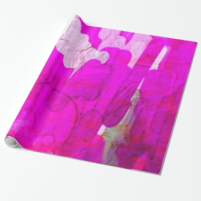 shiny metallic colors pink, Wrapping Paper (Unrolled)
