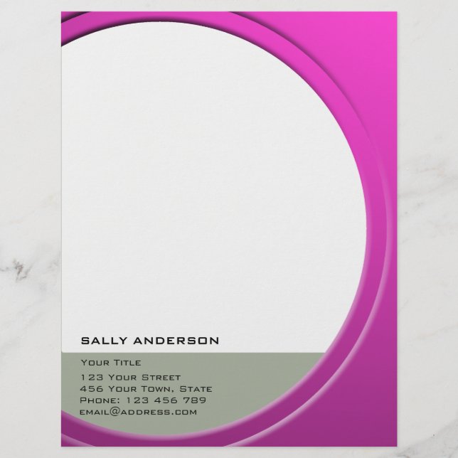 Shiny Metallic Customizable any Text and Color Letterhead (Front)