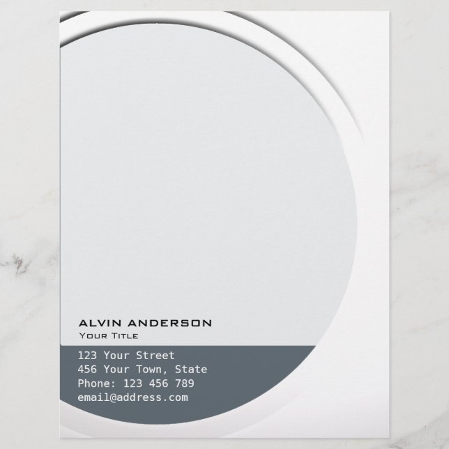 Shiny Metallic Customizable any Text and Color Letterhead (Front)