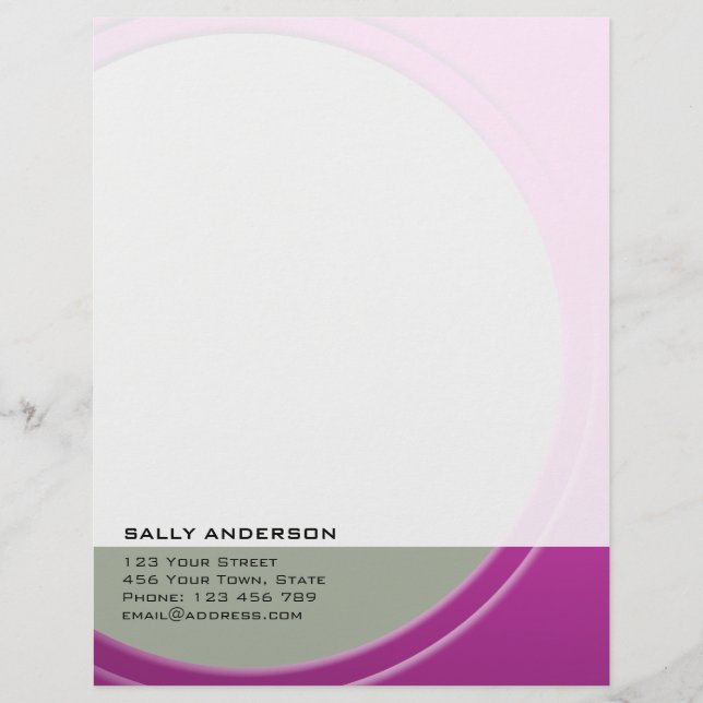 Shiny Metallic Customizable any Text and Color Letterhead (Front)