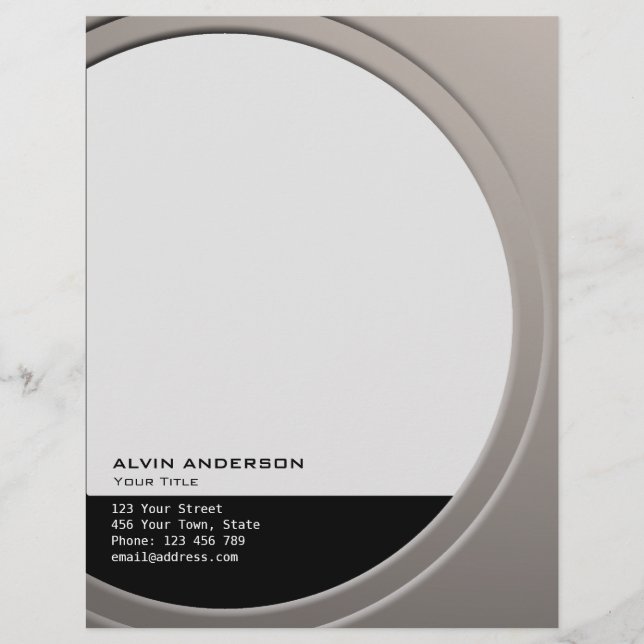 Shiny Metallic Customizable any Text and Color Letterhead (Front)