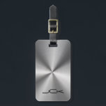 Shiny Metallic Design Stainless Steel Look Luggage Tag<br><div class="desc">Elegant monogramed metallic design with stainless steel look. This is not a stainless steel but image that looks like steel..</div>