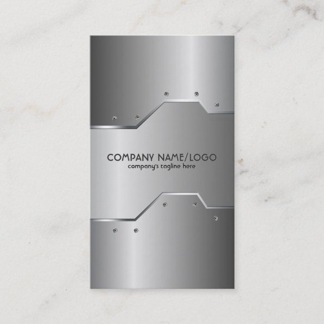 Shiny Metallic Embossed Look  Business Card (Front)