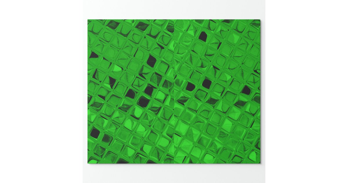 Shiny Metallic Emerald Green Diamond Serpentine Wrapping Paper | Zazzle