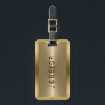 Shiny Metallic Faux Gold Stainless Steel Look Luggage Tag<br><div class="desc">Elegant slick shiny metallic faux gold stainless steel look customizable language tag template. Gold frame. If you need any help customizing any of my designs,  contact ArtOnWear designer. Free text formatting with live help available by request.</div>